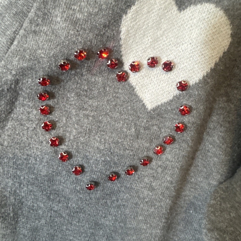 TORRID Heart Sweater Cardigan Rhinestones HEARTFELT CLOUD DANCER LONG SLEEVE XL - Picture 10 of 12